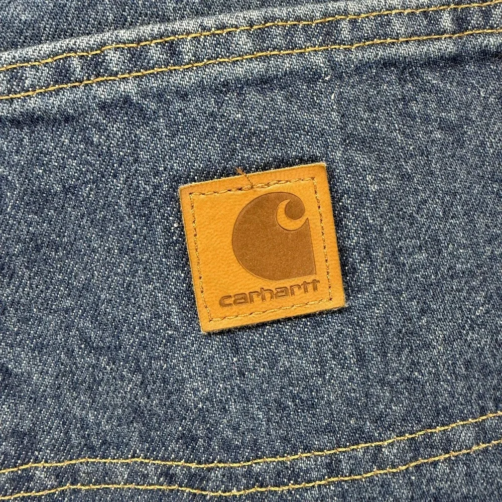 Carhartt Double Knee Jeans Mens 36x30 Blue Relaxed Straight Carpenter Denim - Picture 7 of 8